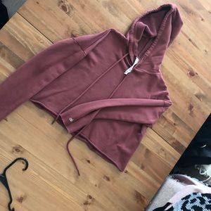 Alo yoga mauve cropped hoodie size small